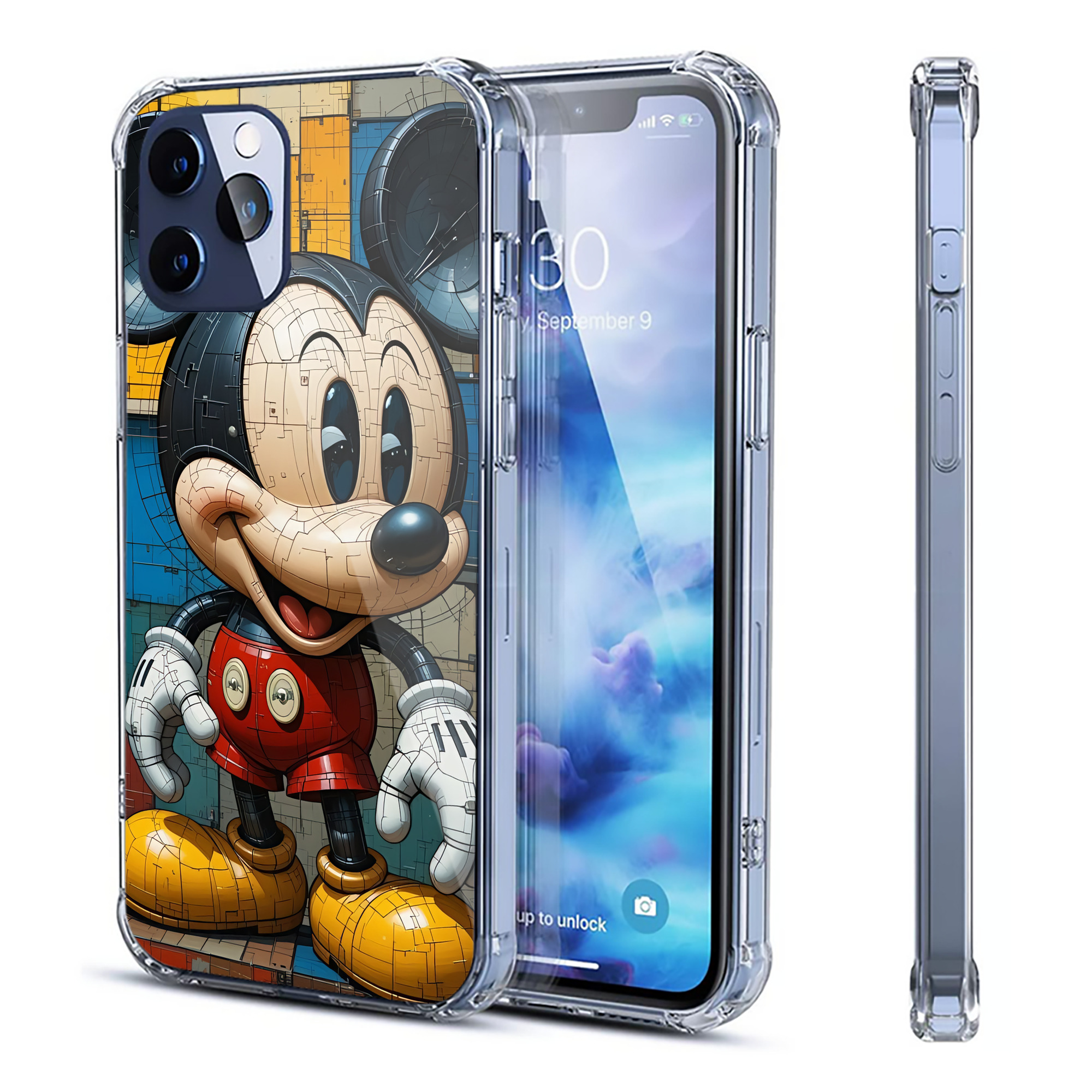 （画像用） ミッキーマウス Mickey Mouse 【iPhone 12シリーズ対応】透明スマホケース（クリアソフトケース）